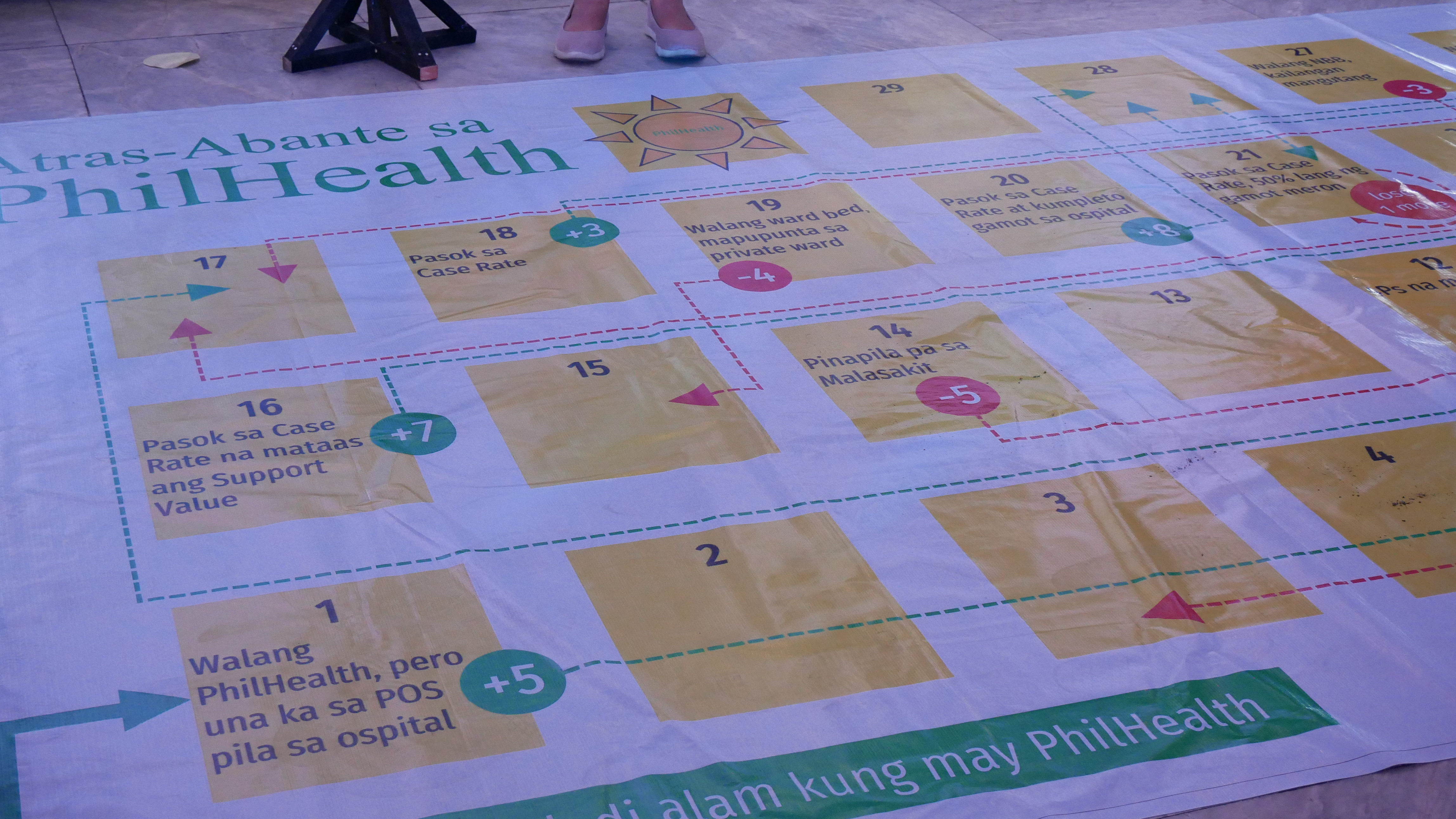10 Tarpaulin for Floor game of Slides and Ladder PhilHealth benefits, processes and requirements.JPG
